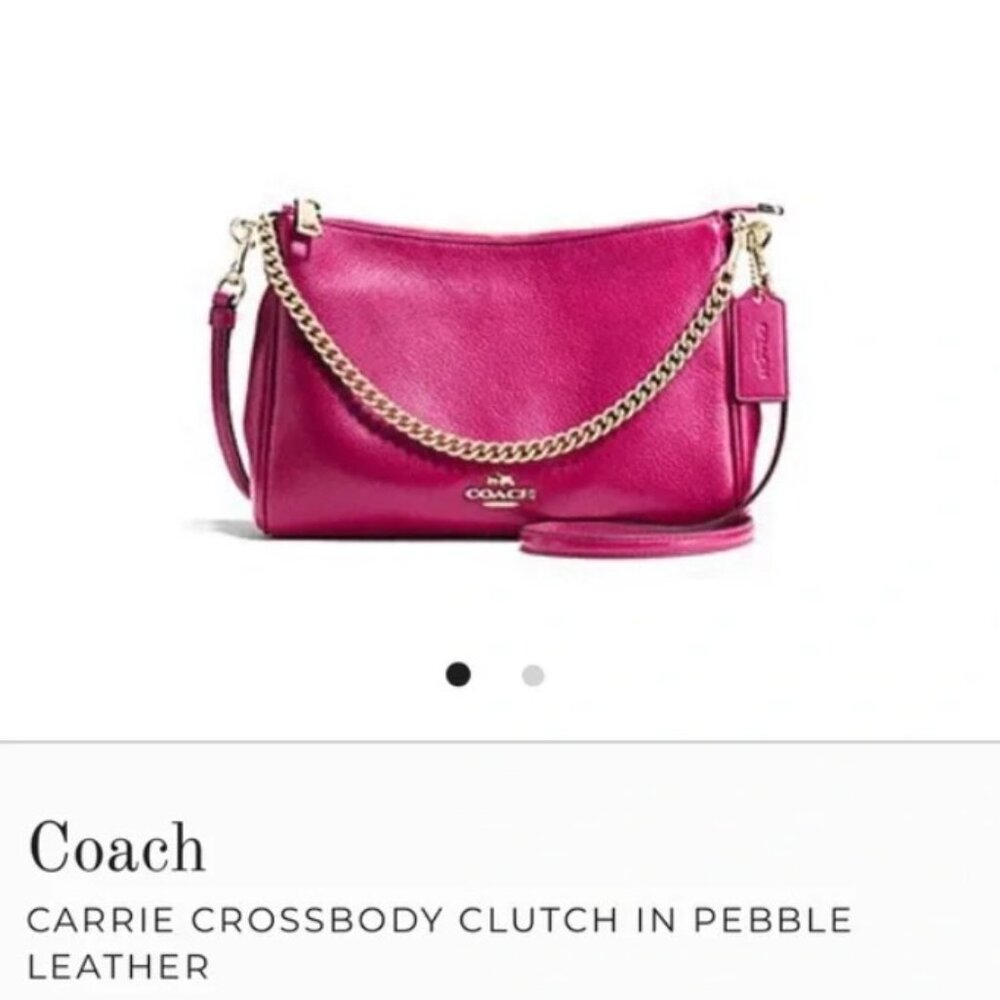 Coach Carrie Crossbody in Pebble Leather, Cranberry